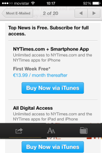 Aplicació NYT per iOS